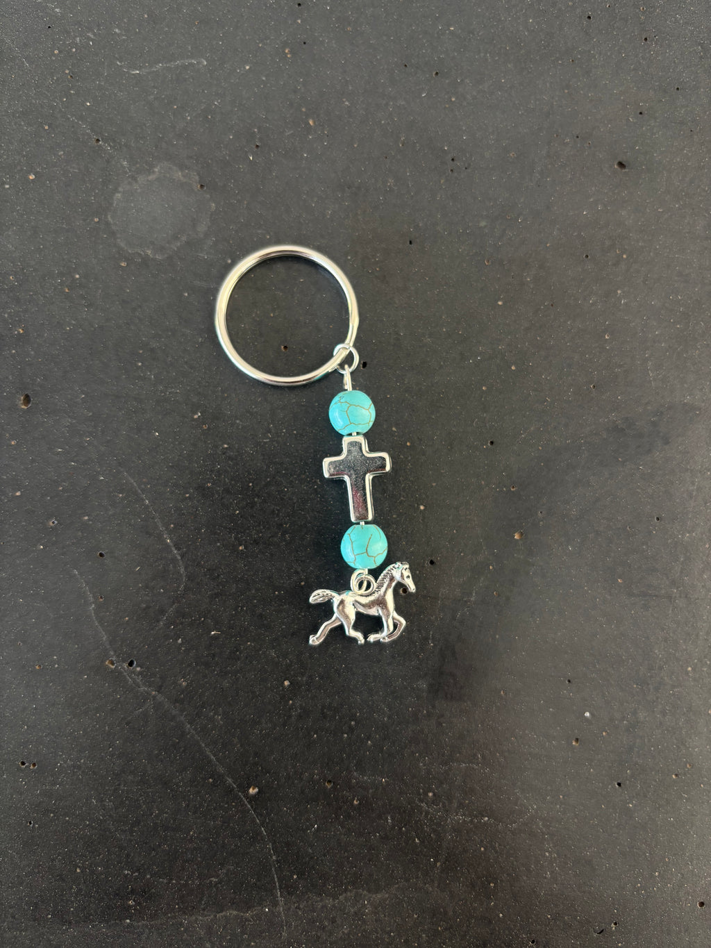 Riding with faith keychain
