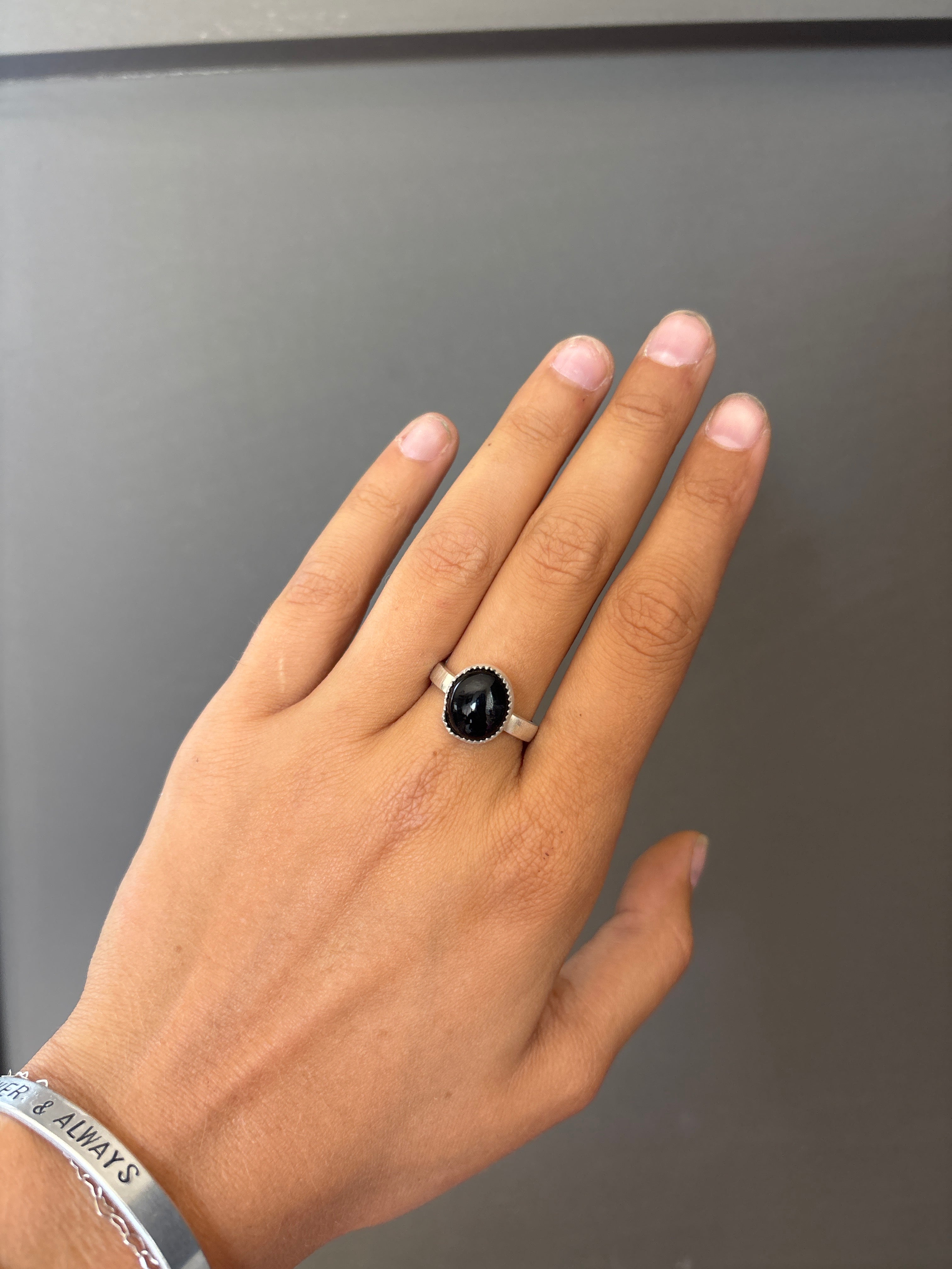 Black onyx ring size 7
