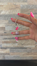 Cowgirl in pink keychain