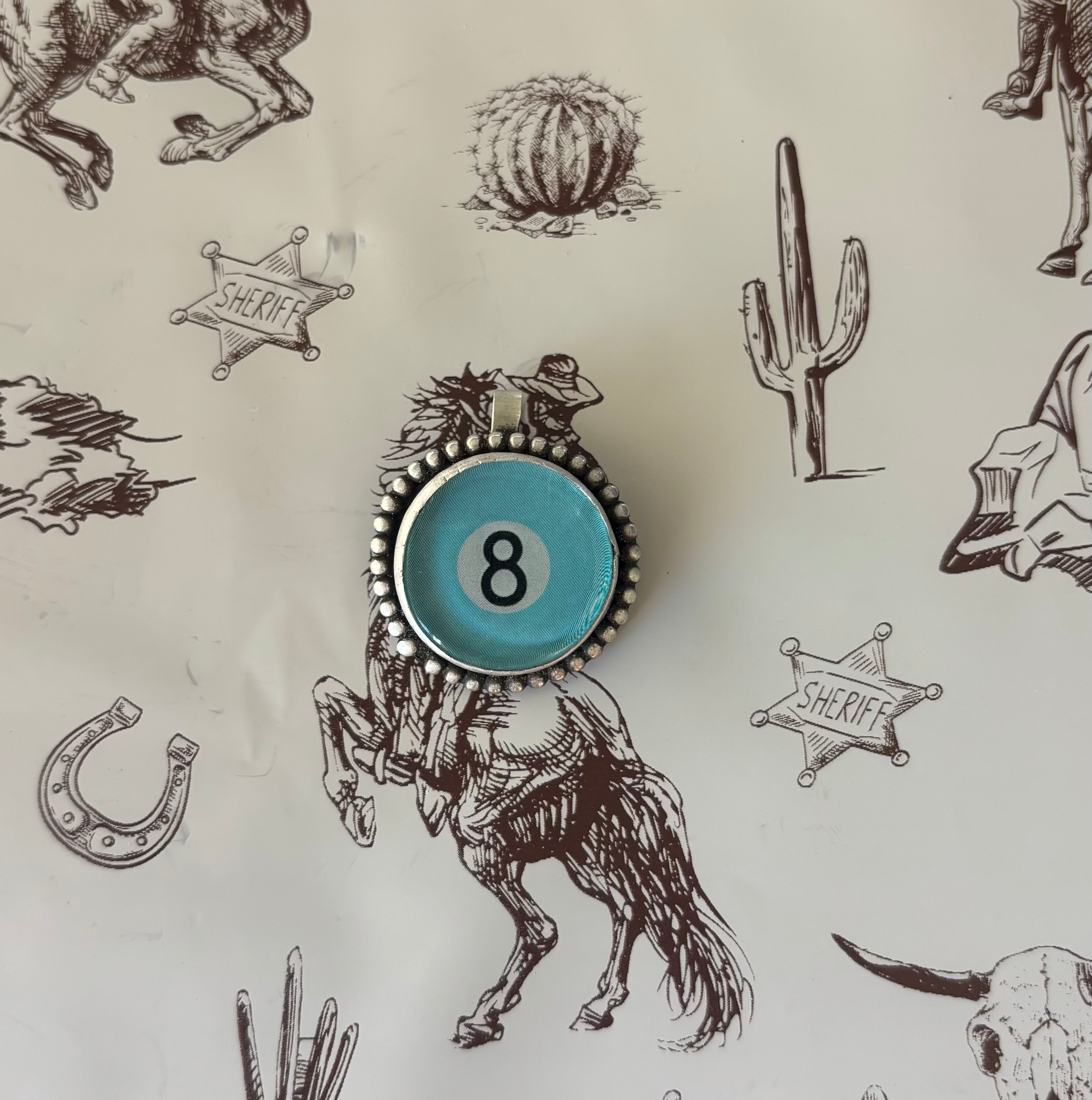 Turquoise 8ball pendant