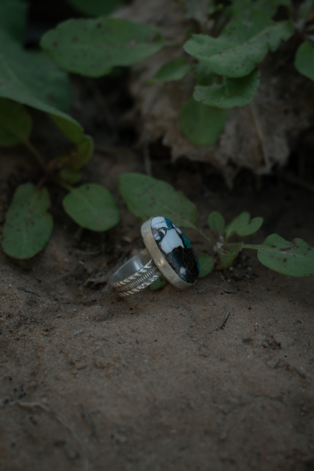 White Buffalo Turquoise ring