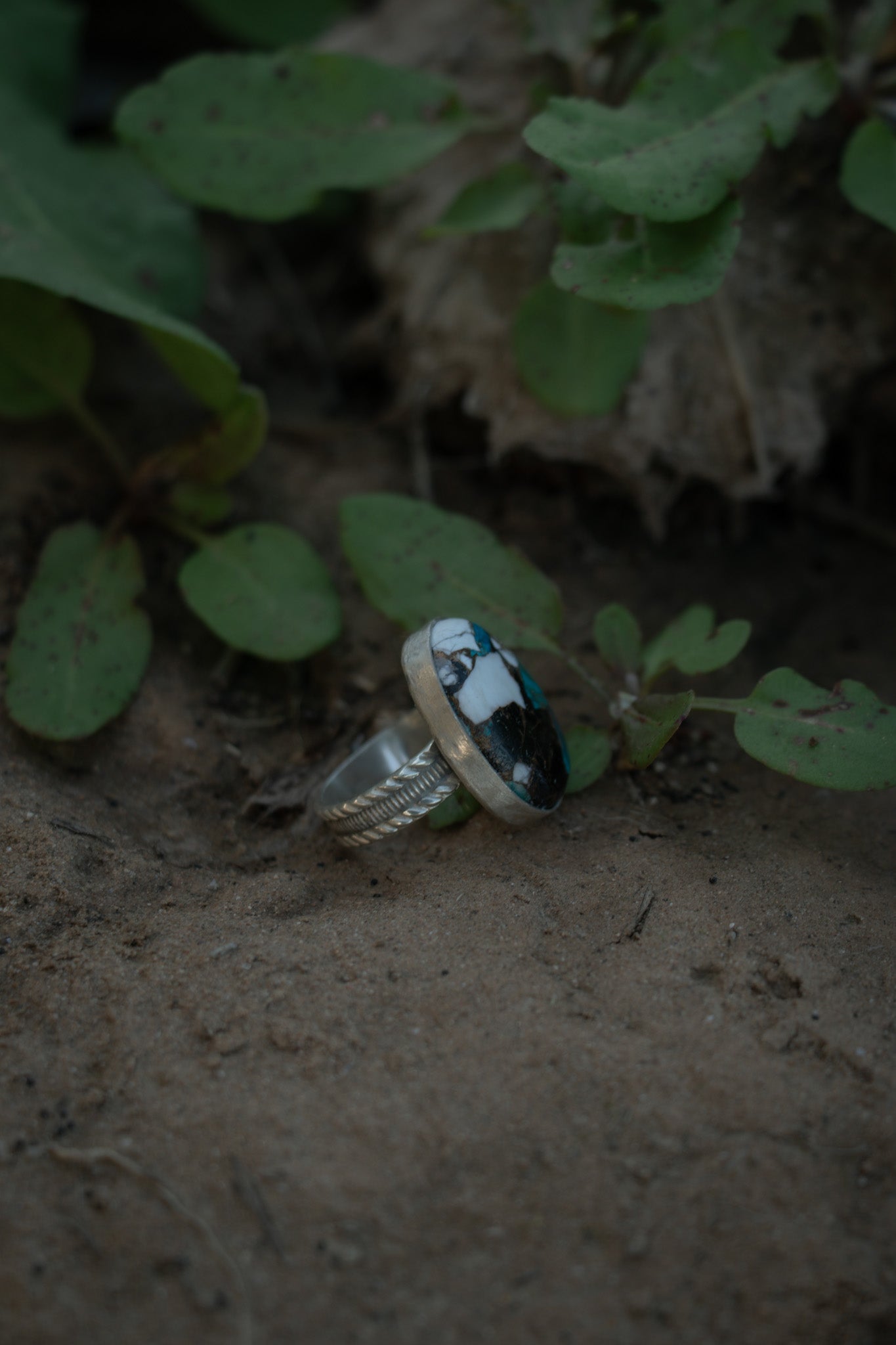White Buffalo Turquoise ring