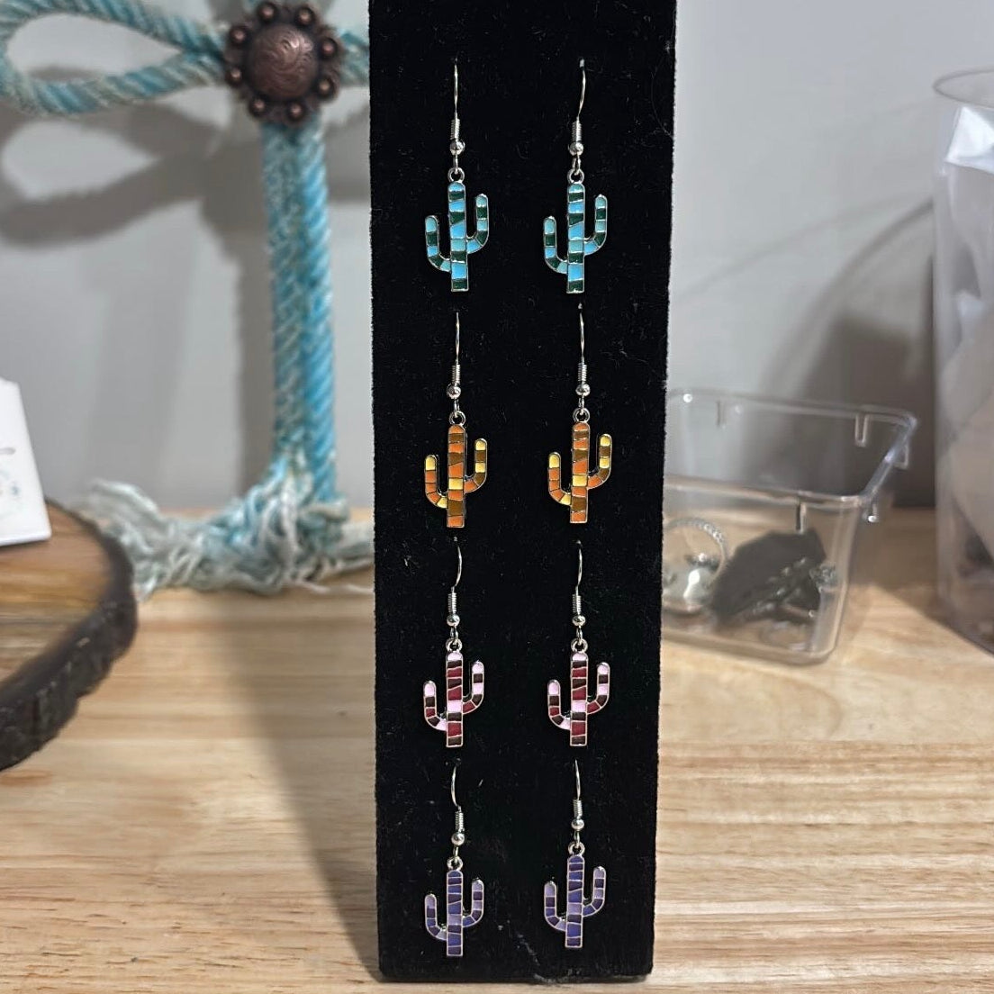 Mosaic Cactus Earrings