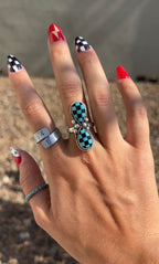 Turquoise, Checkered ring
