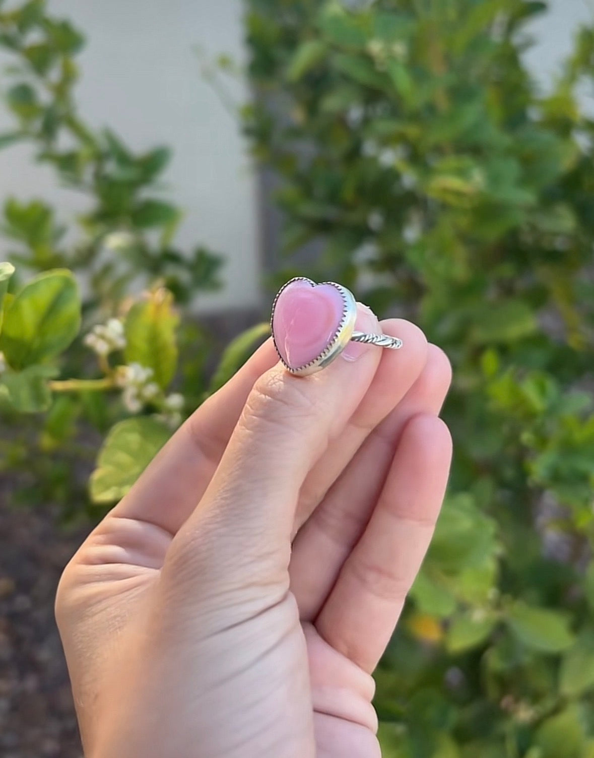 Pink Conch Heart Ring