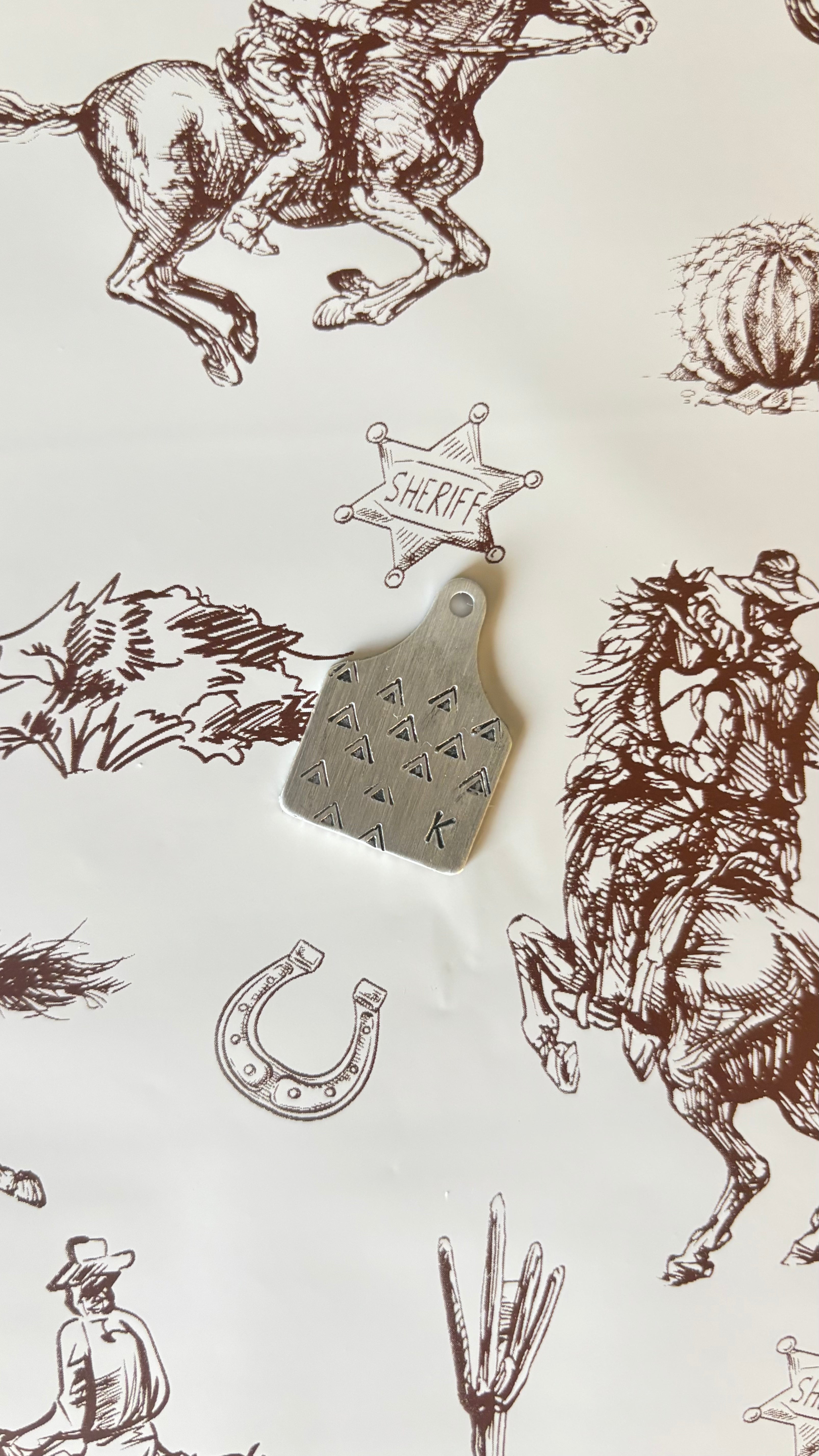 Custom Initial Cow Tag Necklace
