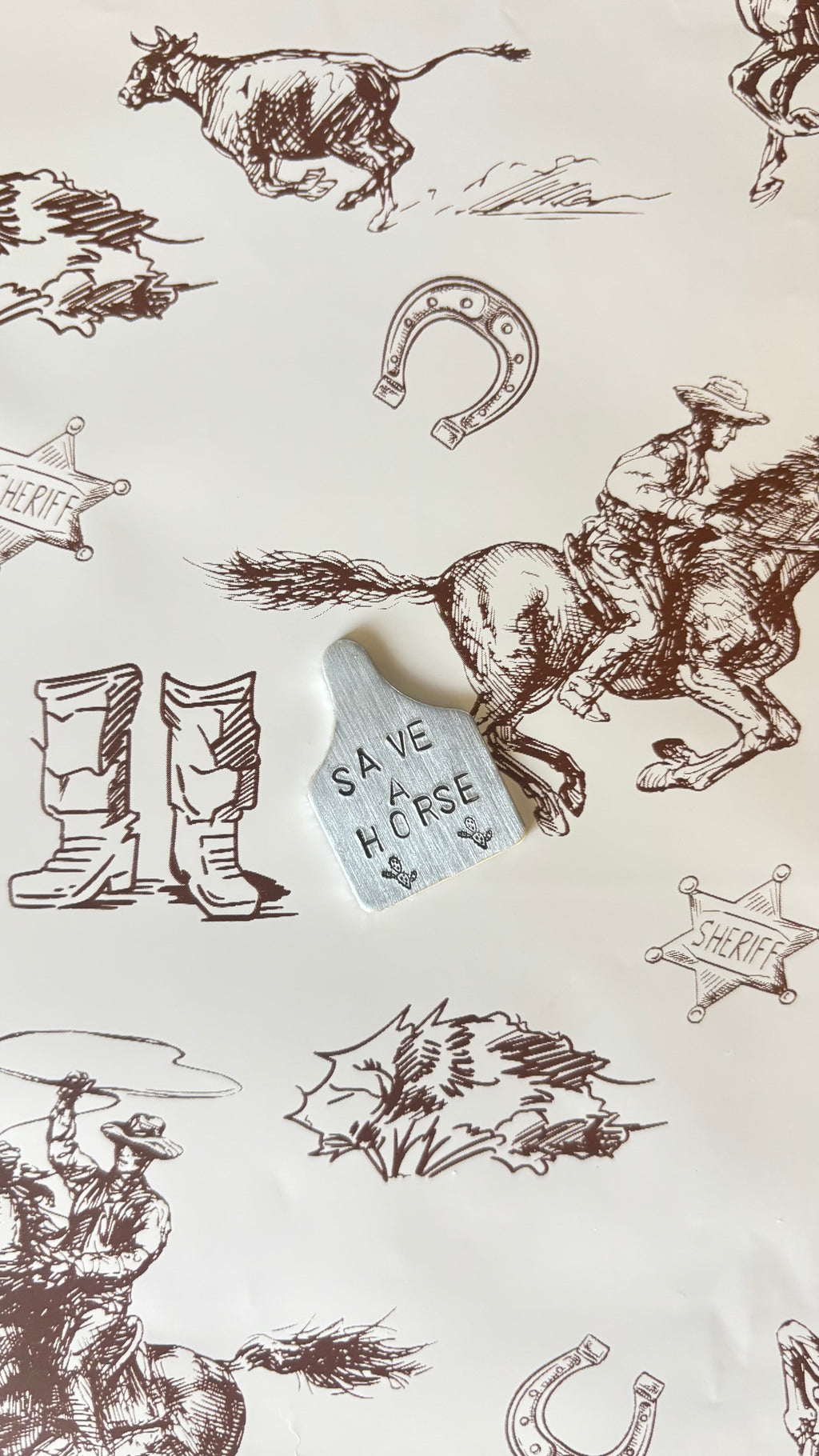 Save A Horse Cow Tag Necklace