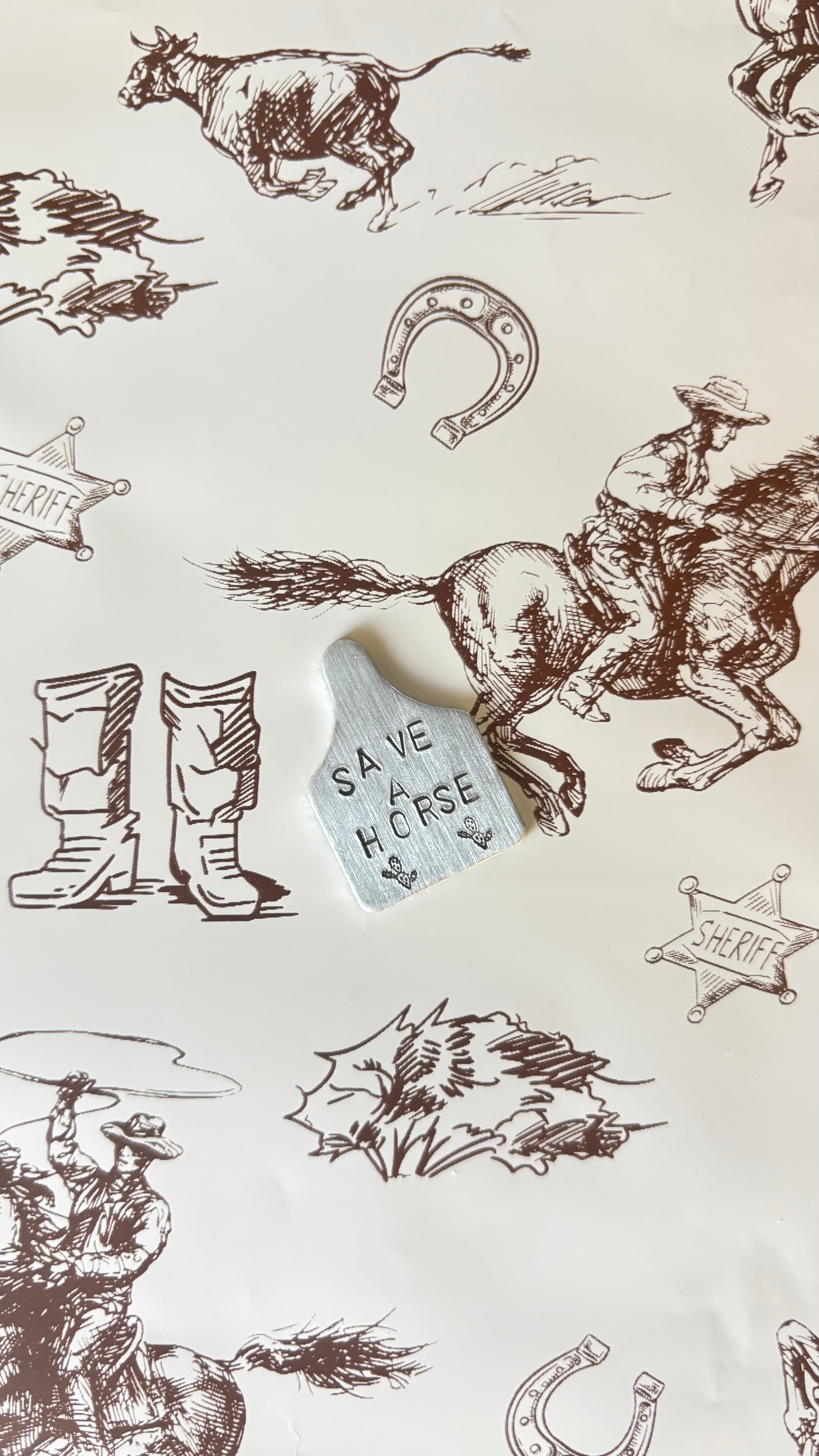 Save A Horse Cow Tag Necklace