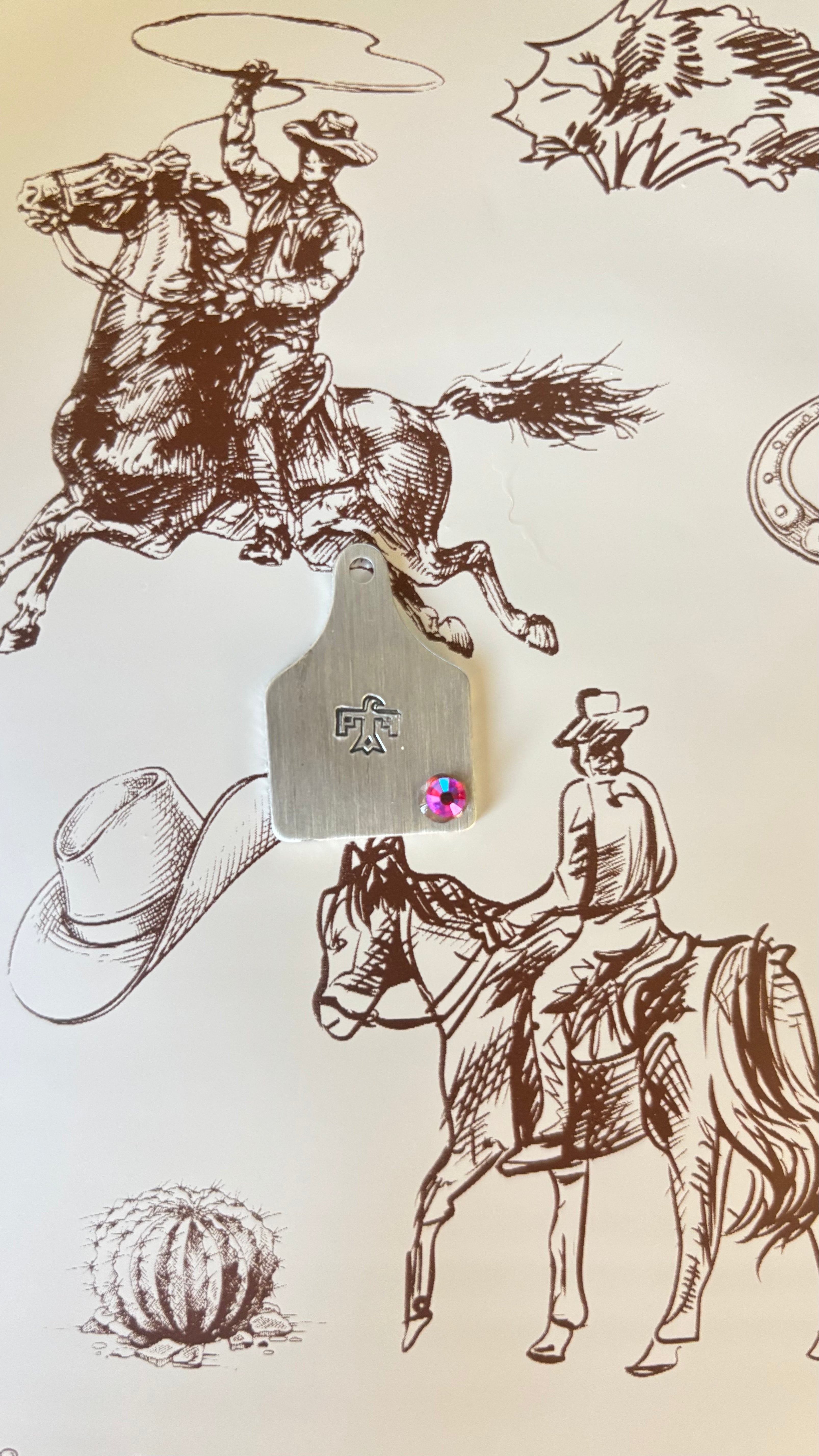Thunderbird cow tag necklace